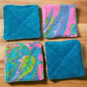 Summer Coaster Sets Terrycloth Tiki Drink Mat Mug Rug